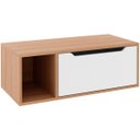Ver imagem 1 de Gabinete de Banheiro 80 Cm com 1 Porta e Nicho Amêndoa/branco