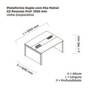Ver imagem 3 de Mesa de Plataforma Dupla para 2 Pessoas Corporativa 120x120/2p 120cm Industrial Escarlate E Grafito