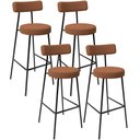 Ver imagem 1 de Kit 04 Banquetas Alta Bar Cozinha Sala De Jantar Estrutura Em Aço Milão L02 Bouclê Terracota -