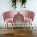 Ver imagem 4 de Poltrona Decorativa Pétala Rose Veludo - Luxuosa - Rosa