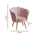 Ver imagem 2 de Poltrona Decorativa Pétala Rose Veludo - Luxuosa - Rosa