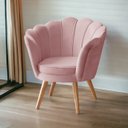 Ver imagem 3 de Poltrona Decorativa Pétala Rose Veludo - Luxuosa - Rosa