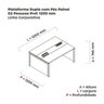 Estação de Trabalho Mesa Plataforma Escritório Dupla para 2 Pessoas com Caixa de Tomada Pé Painel - 3
