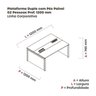 Estação de Trabalho Mesa Plataforma Escritório Dupla para 2 Pessoas com Caixa de Tomada Pé Painel - 3
