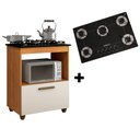 Ver imagem 1 de Kit Balcão Salvia Nature Off White Mais Fogão Cooktop Ultra Chama 5 Bocas Chamalux