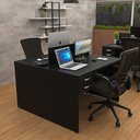 Ver imagem 1 de Estação Trabalho Plataforma 120x60 2 Lugares C/ Gav Netmobil- Preto