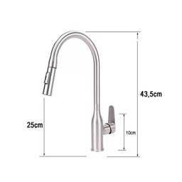 Torneira Gourmet Extensivel Cozinha Pia Ducha Articulada 2 Jatos Monocomando Agua Quente Fria Mesa B - 5
