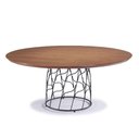 Ver imagem 1 de Mesa de Jantar Liz (diam) com Tampo Redondo em Madeira Pinhão Base Aço Preto 140cm - 56820