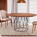 Ver imagem 2 de Mesa de Jantar Liz (diam) com Tampo Redondo em Madeira Pinhão Base Aço Preto 140cm - 56820