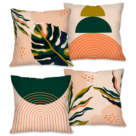 Kit com 4 Capas para Almofadas Decorativas Costela de Adão