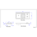 Ver imagem 5 de Pia Fogão Elétrico 2 bocas Fabrinox 120x55cm, cuba esquerda e furo para torneira