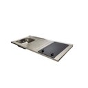 Ver imagem 4 de Pia Fogão Elétrico 2 bocas Fabrinox 120x55cm, cuba esquerda e furo para torneira