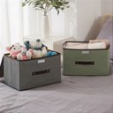 Ver imagem 4 de Conjunto 2 Caixa Organizadora Multiuso Dobrável Tecido Tampa