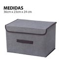 Ver imagem 3 de Conjunto 2 Caixa Organizadora Multiuso Dobrável Tecido Tampa