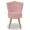 Cadeira para Studio Maquiagem Clinica Estética Veludo Rose Pés Dourado Bz Home Decor - 2