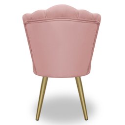 Cadeira para Studio Maquiagem Clinica Estética Veludo Rose Pés Dourado Bz Home Decor - 5