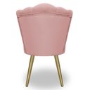 Ver imagem 5 de Cadeira para Studio Maquiagem Clinica Estética Veludo Rose Pés Dourado Bz Home Decor