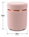 Ver imagem 2 de Puff Superior Rose Gold, Cor Nude Rose Veludo - Let Móveis
