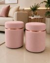 Ver imagem 4 de Puff Superior Rose Gold, Cor Nude Rose Veludo - Let Móveis