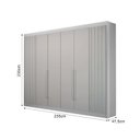 Ver imagem 4 de Guarda-roupa 06 Portas São Carlos MDF, portas ripadas e 6 gavetas internas