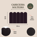 Ver imagem 2 de Cabeceira Solteiro Modulada Nuvem Cama Box Suede Preto