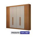 Ver imagem 3 de Guarda-roupa 06 Portas São Carlos MDF, portas ripadas e 6 gavetas internas