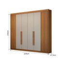 Ver imagem 4 de Guarda-roupa 06 Portas São Carlos MDF, portas ripadas e 6 gavetas internas