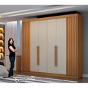 Ver imagem 5 de Guarda-roupa 06 Portas São Carlos MDF, portas ripadas e 6 gavetas internas