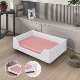Cama Pet Cor Branca com Rosa - 1