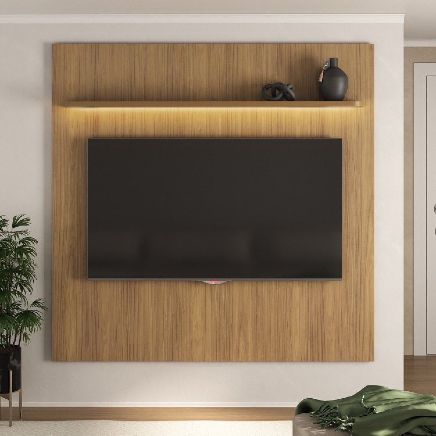 Rack com Painel Ripado para Tv até 75 Pol Canadá Liverpool | MadeiraMadeira