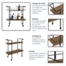 Carrinho Bar Industrial com 2 Prateleiras P1036 Preto/mel - 5