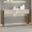 Ver imagem 2 de Aparador para Sala de Estar 2 Gavetas 136cm Luxe L06 Avelã/Off White - Mpozenato