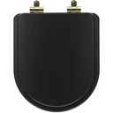 Ver imagem 1 de Assento Sanitário Poliéster Soft Close Link/LK Preto Fosco para Vaso Deca com Ferragem Dourada