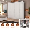 Ver imagem 3 de Guarda Roupa Casal 6 Portas Delta Branco - Leifer