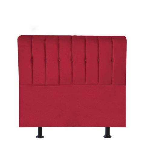 Cabeceira Estofada Kiara 90cm Solteiro Box Quarto Corino Vermelho - Gat Magazine