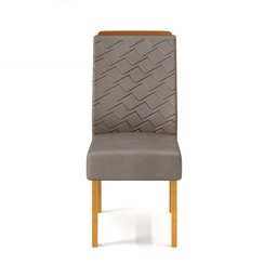 Conjunto Kit 2 Cadeiras de Jantar Dj Móveis Lidia Cedro Veludo Lunar - 2