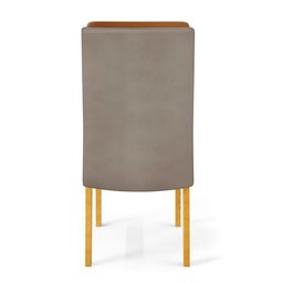 Conjunto Kit 2 Cadeiras de Jantar Dj Móveis Lidia Cedro Veludo Lunar - 3