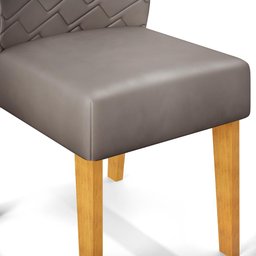 Conjunto Kit 2 Cadeiras de Jantar Dj Móveis Lidia Cedro Veludo Lunar - 6