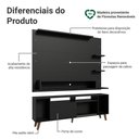 Ver imagem 4 de Rack com Painel para Tv até 60 Polegadas 180 Cm com Pés Preto/rustic Cancun Madesa