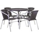 Ver imagem 2 de Jogo 4 Cadeiras Floripa e Mesa Com Tampo Tramado em Alumínio Piscina, Área, Jardim Trama Original