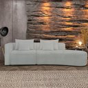 Ver imagem 1 de Sofá Curvo Decorativo Kimiko 297cm 2 Lugares Sala de Estar com Chaise Bouclê Cinza G52 - Gran Belo