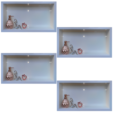 Nicho em Porcelanato Branco Polido 60x32cm Kit 4 Unidades