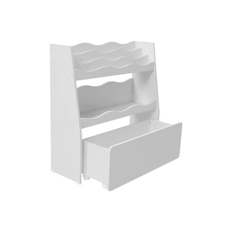 Livreiro Organizador Infantil com Baú Ralf 100% Mdf Woodcore
