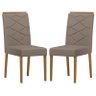 Cadeira para Mesa de Jantar Caroline Kit 2 Peças Ype Veludo Marrom Rose – New Ceval - 1