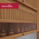 Ver imagem 5 de Armário Aéreo 2 Portas Basculante 120cm Ripado com Vidro Yasmin Espresso Móveis