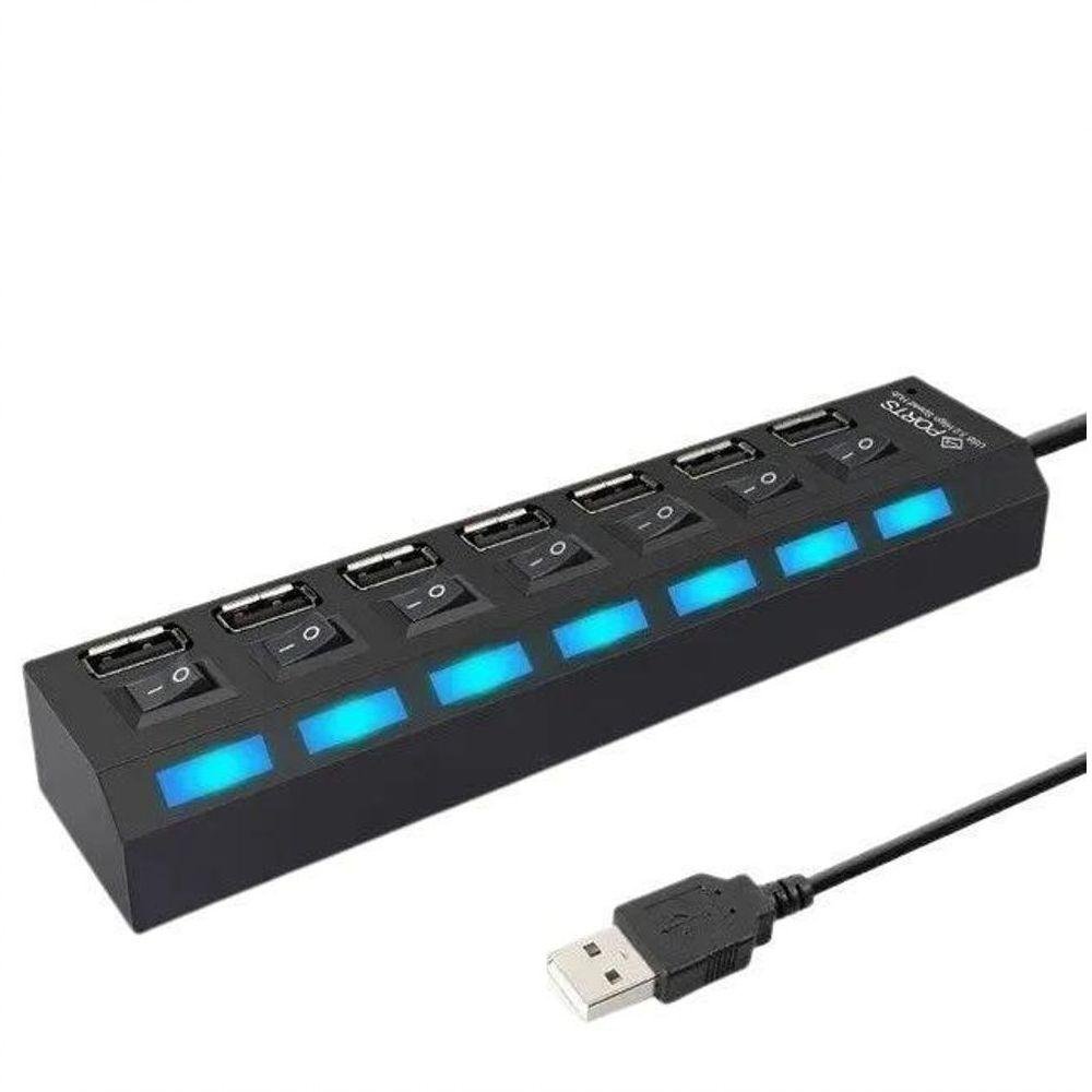 Hub 7 Portas Usb 2.0 com Switch e Led - 4