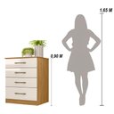 Ver mais imagens de Kit Guarda Roupa Solteiro Chile e Cômoda Ms - Freijó/off White