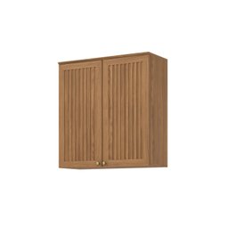 Armário Aéreo 2 Portas Ripado 80cm Yasmin Espresso Móveis - 2