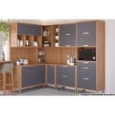 Ver imagem 1 de Cozinha Modulada Mgm Eloise 11 Peças (3aéros+3balcões+1paneleiro+4complemento) Cz030 Freijo/