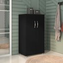 Ver imagem 5 de Armário Multiuso Calyn 2 Portas 3 Prateleiras MDP 60cm Preto AJL Móveis